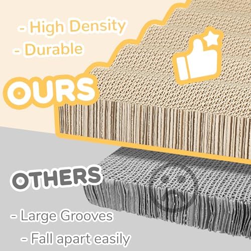 Cat Scratch Pad, 3 Packs Corrugated Cardboards Cat Scratcher Pads - Image 3