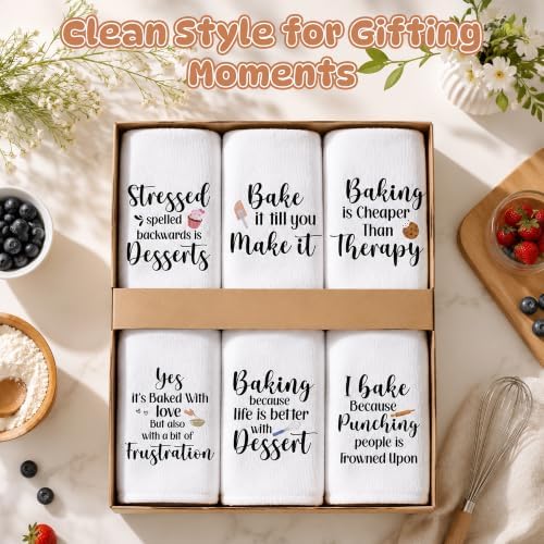 Funny Baking Hand Towels, 6 Pack Printed Dish Towels - Image 6