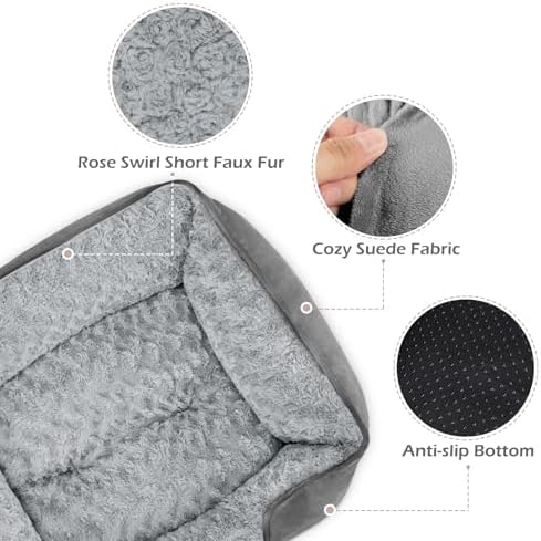 INVENHO Small Dog Bed Rectangle Washable Orthopedic Soft Calming Sleeping - Image 4