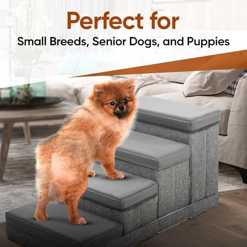 BOSQUE Dog Stairs for High Bed, Foldable Pet Stairs for Small Medium or Large - Image 3