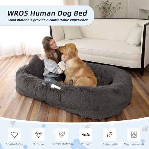 WROS Human Dog Bed for Adult, Dark Grey - Image 2