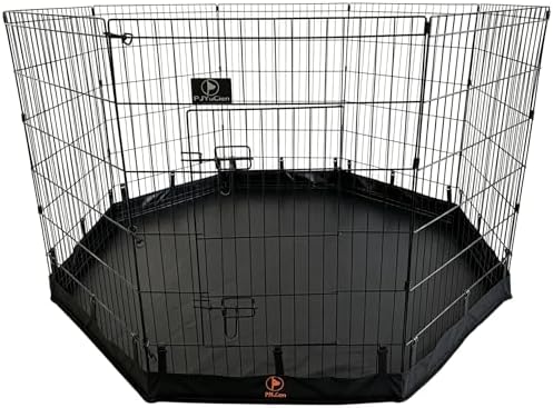 PJYuCien Puppy Playpen with Bottom Pad and Door, 8 Panels 36" H by PJYuGienPetGarden