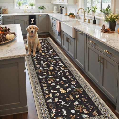 Black Floral Hallway Runner Rug 2x8 by WelcometoBabovid