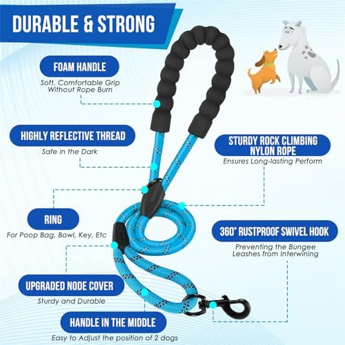 SlowTon Double Leash for Two Dogs, No Tangle & - Image 3