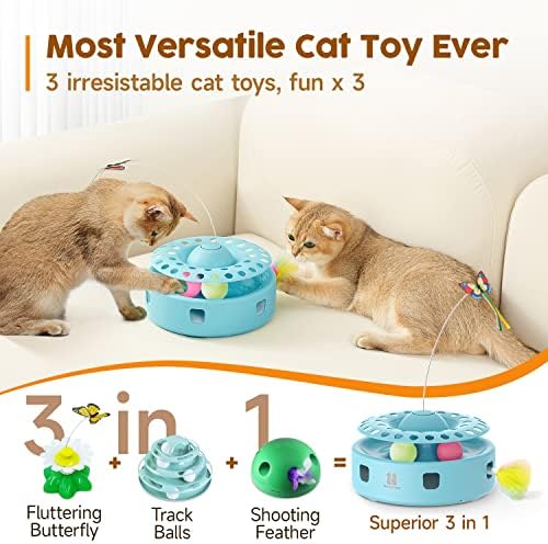 Potaroma Cat Toys 3-in-1 Automatic Interactive Kitten Toy, Fluttering Butterfly - Image 2