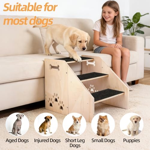 Dog Step, Wooden 3-Step Dog Stairs - Image 5