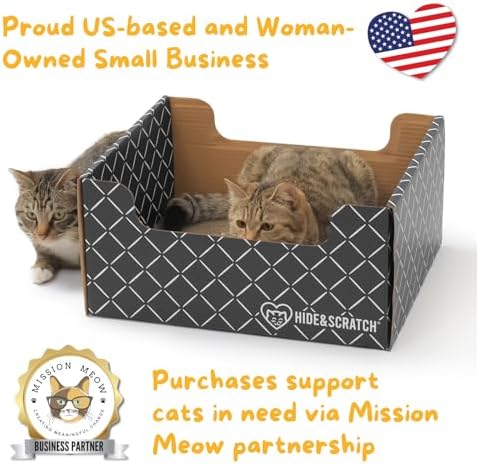 Hide & Scratch Cardboard Cat Scratcher Box & Bed - Image 4