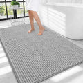 OLANLY Thick Chenille Large Bathroom Rugs Mats 40x32, Light Grey by OLANLY