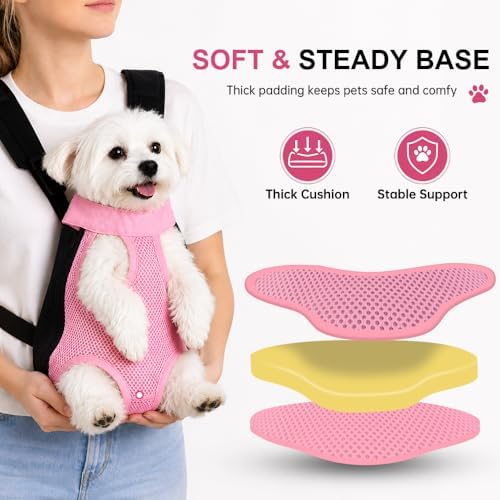 Pet Front Carrier for Small Dogs & Cats, Breathable Legs-Out Riding Carrier for - Image 5