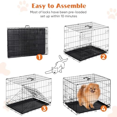 Sweetcrispy 30 Inch Dog Crate, Small Dog Cage, Foldable Puppy Pet Kennel - Image 5