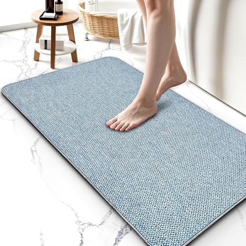 Upgraded Bath Mat 24x48Inch, Thin Bath Mats Rugs by HOMTEB