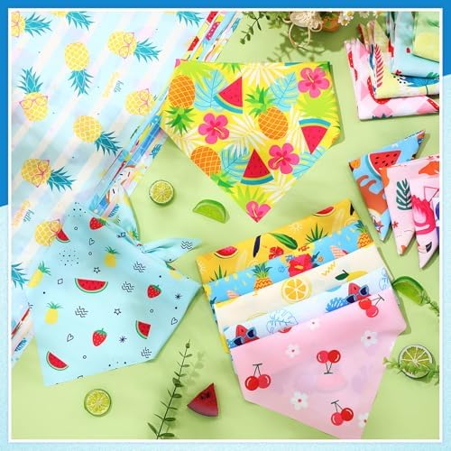 60 Pcs Summer Bandana for Dog Fruit Dog Bandanas Bulk Adjustable Pet Bibs Triangle Scarf Cat Costume for Small to Large Pet - Image 5