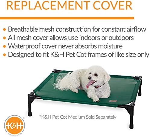 K&H Pet Products All Weather Pet Cot Replacement Cover Green Medium 32 X 25 - Image 3