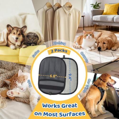 Pet Hair Removal Glove for Dogs & Cats, 2 Packs Five-Finger Grip - Image 4