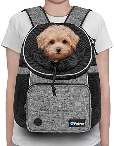 PetAmi Dog Front Carrier Backpack, Adjustable Dog Pet Cat Chest Carrier Backpack - Image 2