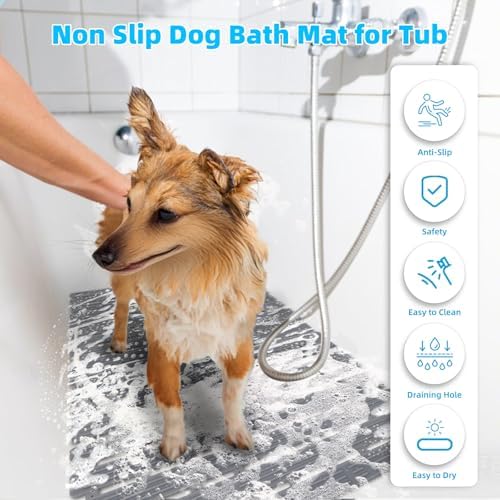 Dog Bath Mat for Tub, Non-Slip Shower Pad, 26.8 x 15.7 in - Image 2