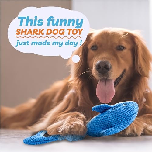 LEGEND SANDY Squeaky Dog Toys for Large Dogs – Interactive Plush Shark Toy - Image 6