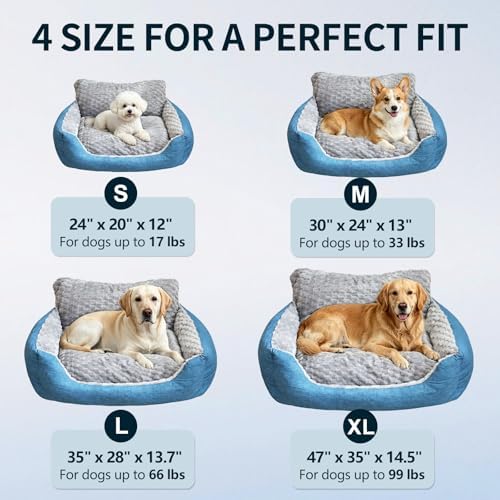 47" XL Dog Bed for Extra Large Dogs Up to 99 lbs, Memory Foam Bolster Sofa - Image 3