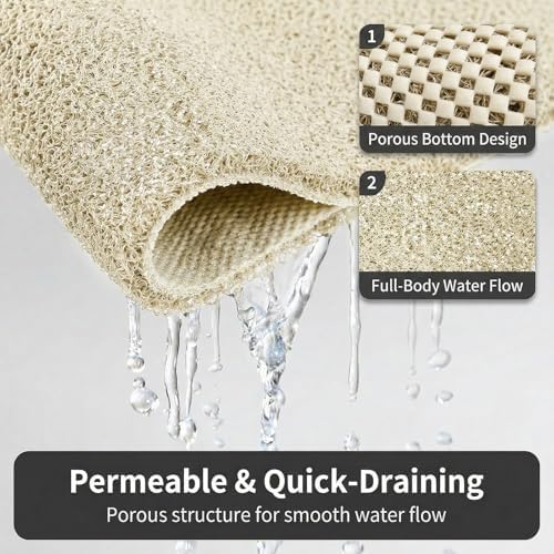 Square Shower Mat Non Slip, 27 x 27 Inch Anti Slip Shower Mats Without Suction - Image 4