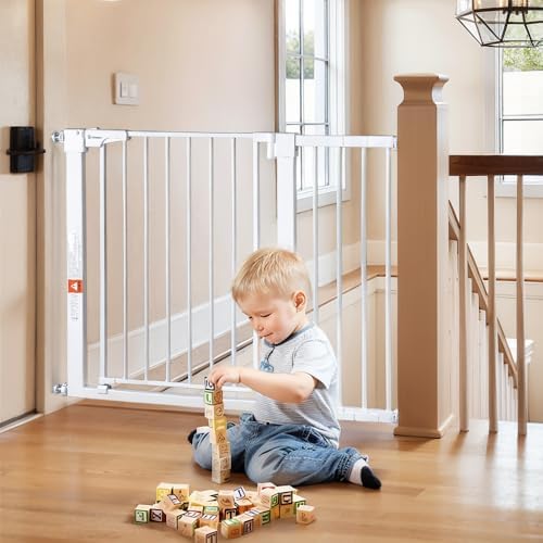 COMOMY 30" Tall Baby Gate for Stairs Doorways, Fits 29.5" to 43.3" Openings by COMOMY