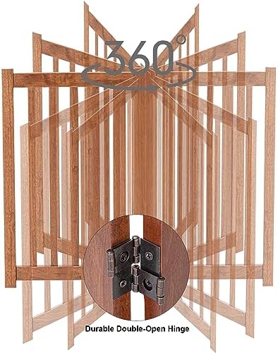 LZRS Wooden Free Standing Dog Gate 80" W x 30" H, Foldable Solid Hardwood Pet - Image 5