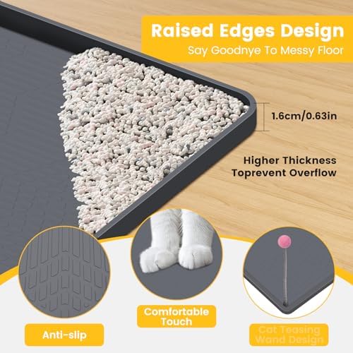 Cat Litter Mat, Waterproof and Easy to Clean Silicone Cat Mat - Image 3