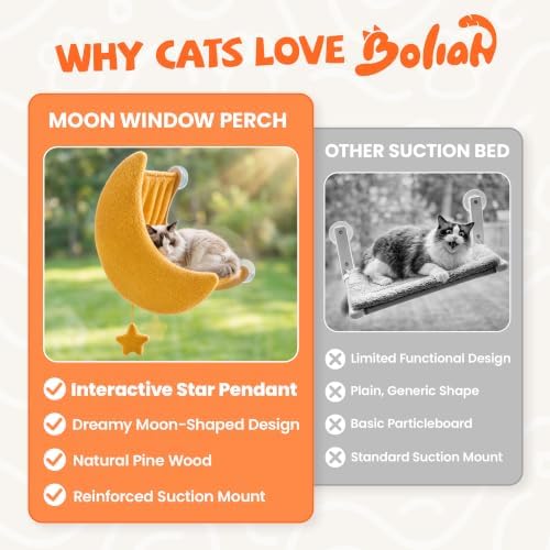 Cat Window Perch Moon Shape, Large Cat Hammock Bed Washable - Image 3