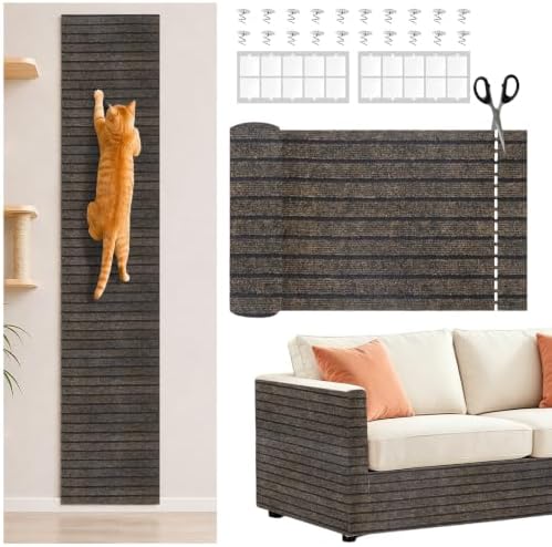 2Pack Cat Scratch Furniture Protector, Self-Adhesive Climbing Carpet Mat by SEPAZON