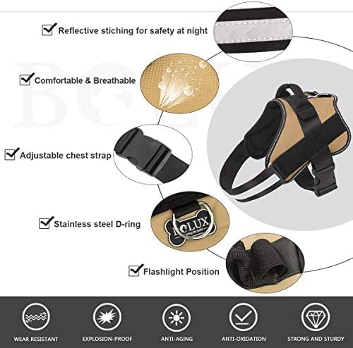 Bolux Dog Harness, No-Pull Reflective Dog Vest, Breathable Adjustable Pet - Image 2