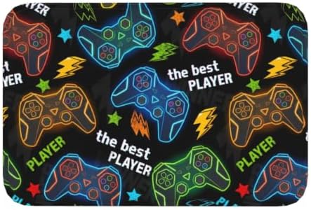 Video Game Controller Background Bath Mat 24x16 Inch Non-Slip Soft Microfiber by Unknown