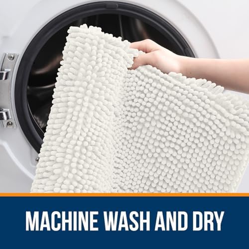 OLANLY Bathroom Runner Rugs 47x20, Extra Soft Absorbent Chenille Bath Rugs - Image 5