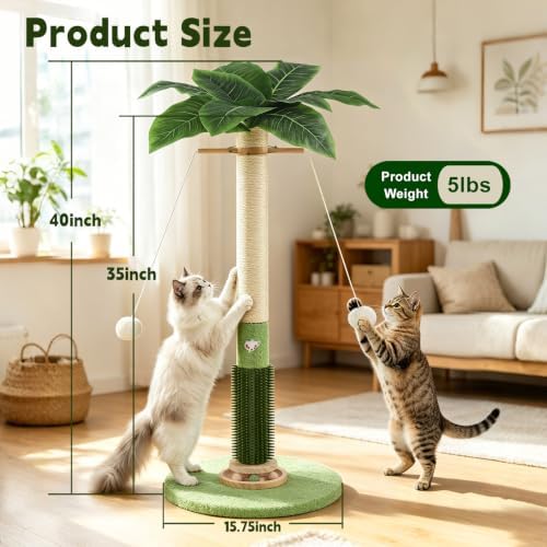 45'' Tall Cat Scratching Post, 3.5Inch Diameter Sisal Rope Scratching Post - Image 2
