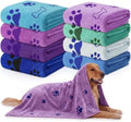 8 Pcs Dog Towel for Drying, 55 x 28 Inch, Dog Paw and Bone, Classic Color by Chumia