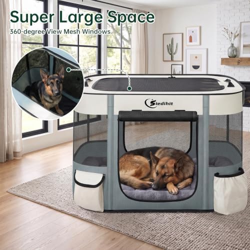 Siedihit 40" Dog Playpen, Cat Puppy Pen, Pet Portable Crate Indoor Outdoor - Image 5