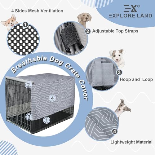 Explore Land Breathable Dog Crate Cover, 48 inches - Image 5