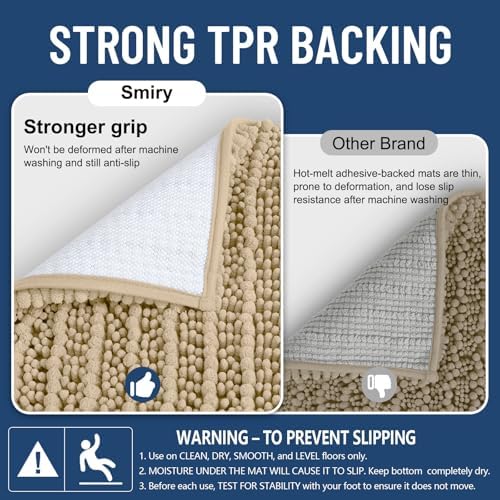 Smiry Bathroom Toilet Rugs U Shaped 20X20, Chenille Bath mats - Image 3