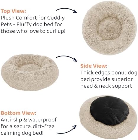 Calming Donut Dog Bed for Small Dogs, Round Dog Bed for Medium & Large Dogs - Image 6
