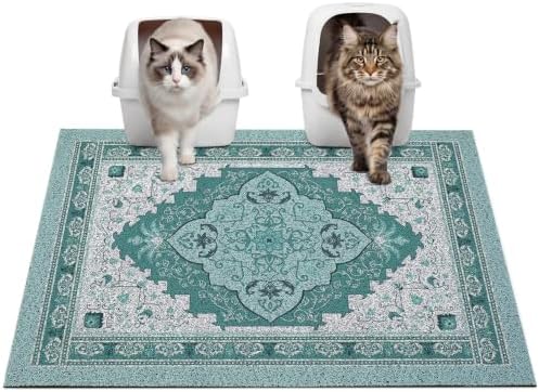 Glittme Cat Litter Mat 33"x22" Non-Slip Washable Trapping Mat by Glittme