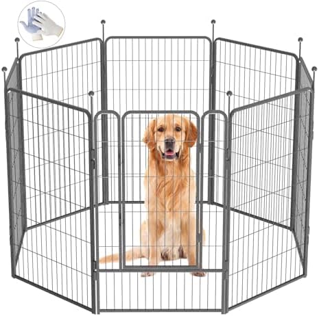 Dog Playpen, 32/40/45 Inch Height in Heavy Duty, Folding Indoor Outdoor by BestForYourPets
