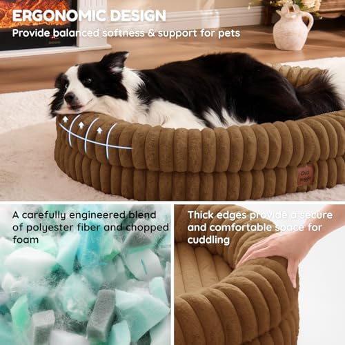 ChiXnuggle Orthopedic Dog Bed, Washable Cover, Faux Fur Bolster Pet Couch - Image 4