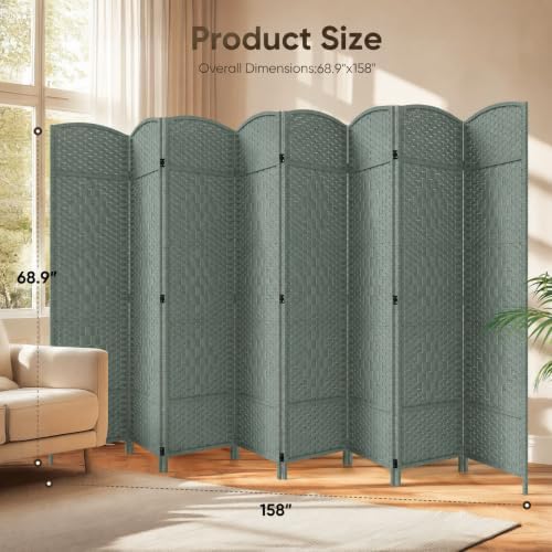 JOSTYLE 8 Panel Room Divider, Privacy Screen & Room Separation, Extra Wide - Image 2