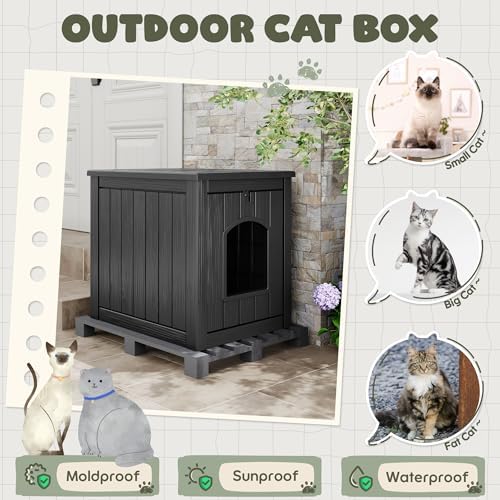 Cat Litter Box Enclosure, Plastic Hidden Litter Box Side Table - Image 4