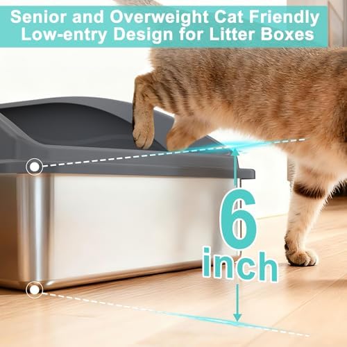 AIPERRO Stainless Steel Litter Box | XL Metal Cat Litter Boxs - Image 6