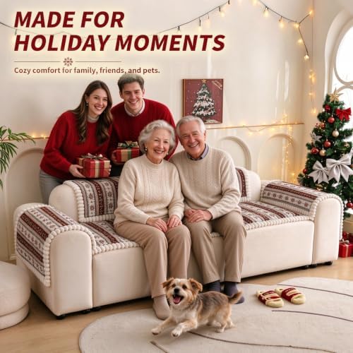 Christmas Couch Cover, Christmas Plush Sofa Cover for Dog Pet 1PC - Image 2