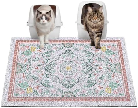 Glittme Cat Litter Mat 33"x22" Non-Slip Washable Trapping Mat by Glittme