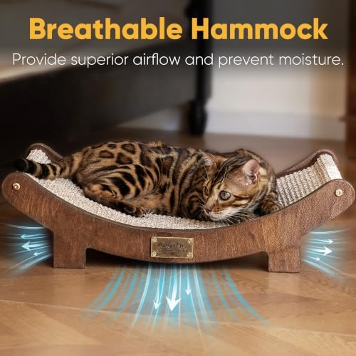 FUKUMARU Extra Large Sisal Cat Scratcher Bed Indoor Sturdy Wood Scratch Bed - Image 6