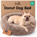 Calming Donut Dog Bed for Small Dogs, Round Dog Bed for Medium & Large Dogs by Petloox