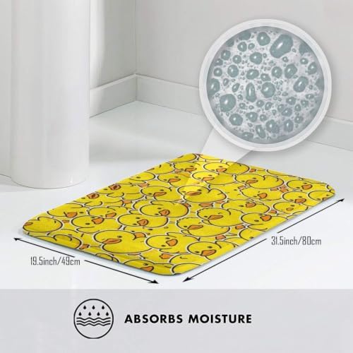 Cute Rubber Ducks Bath Mat Non-Slip Soft Microfiber Bathroom Rugs Washable - Image 5