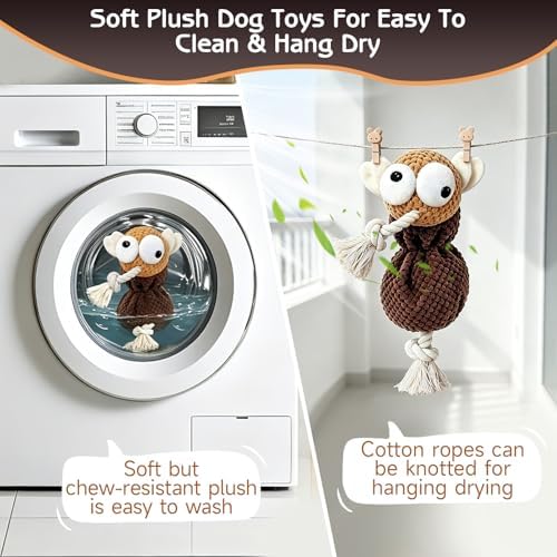 Yipetor Mosquito Squeaky Dog Toy, Cotton Rope Chew Toy - Image 5