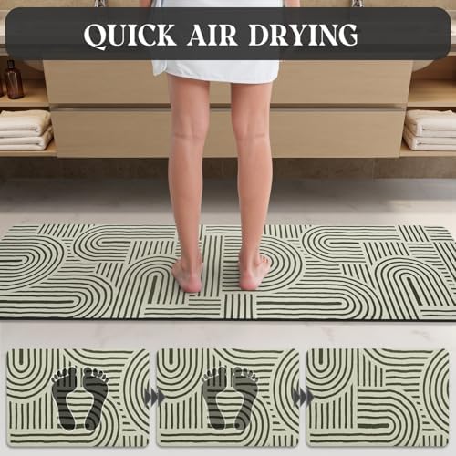 MontVoo -Bath Mat-Non Slip Thin Bathroom Rugs Fit Under Door- Quick Dry - Image 5